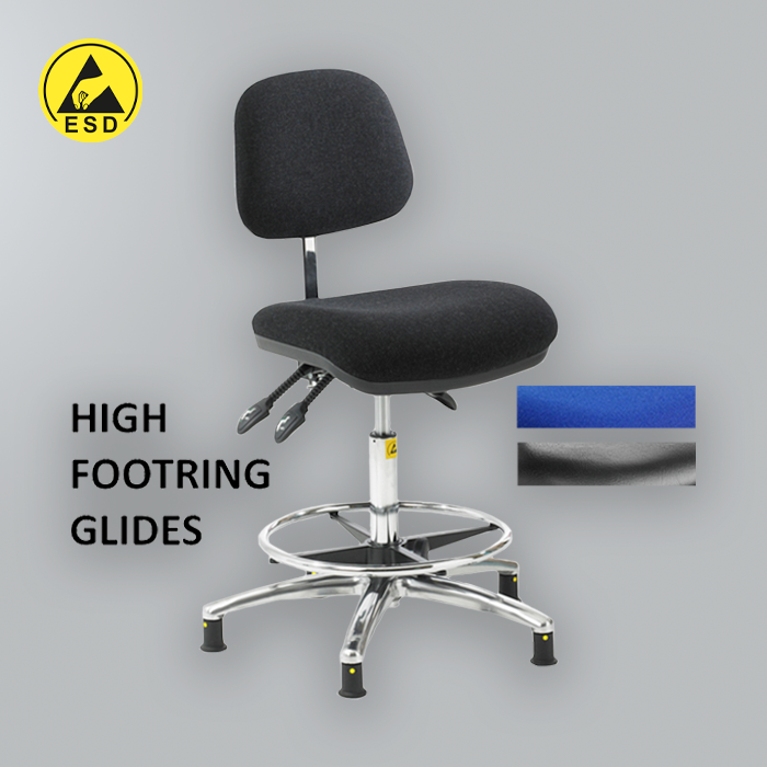 Anti-Static Ergonomic Chair - High Footring Anti-Static Ergonomic Chair - High Footring